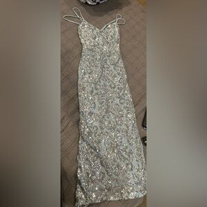 Windsor Blue Silver Sequin Embellished Dress